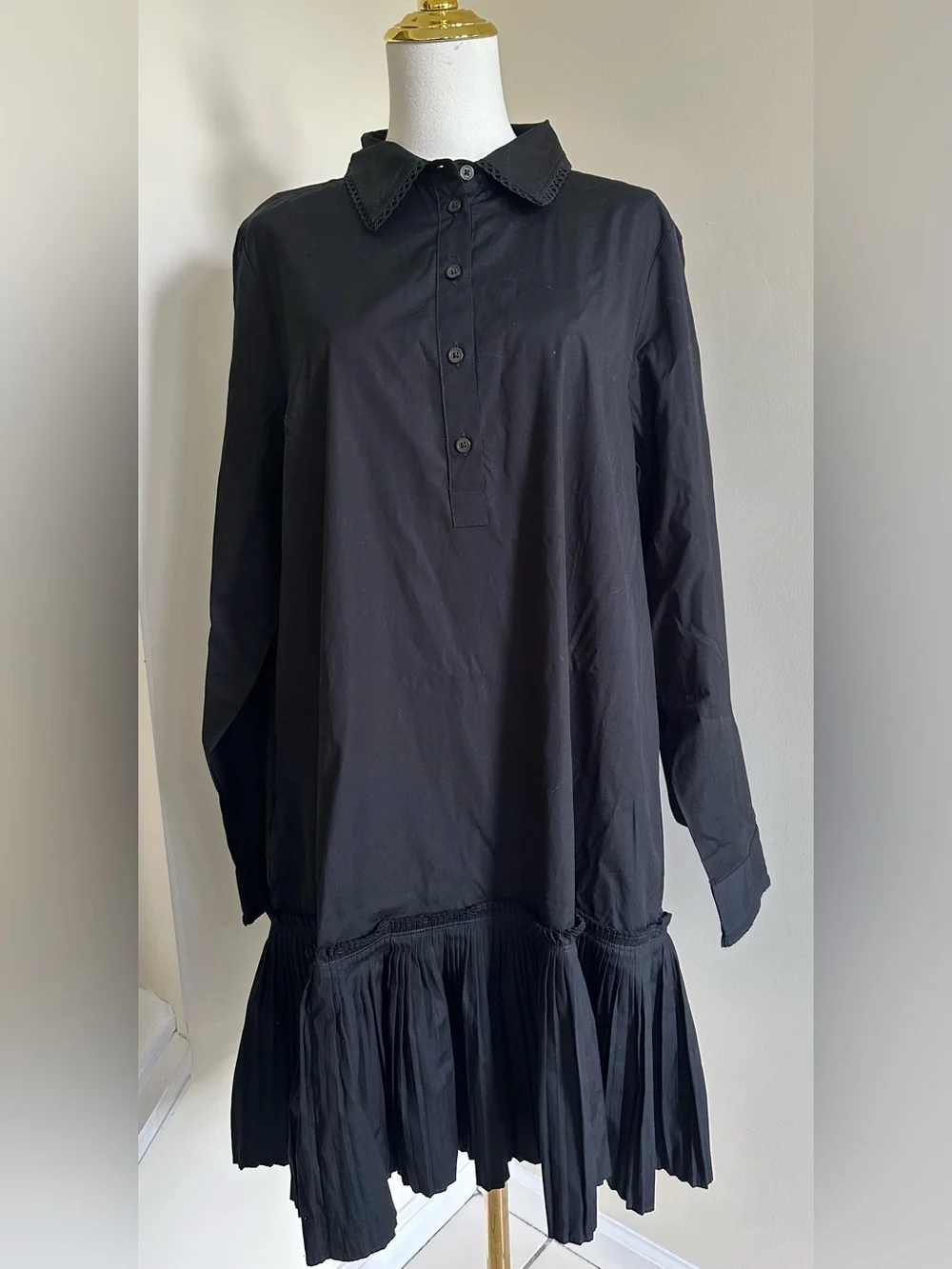 NWT J.Crew Black Cotton Dress- Large